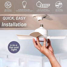 Original Cool LED Socket Fan Light โ Ceiling Fan Replacement, 1000 Lumens/5000K, Remote Controlled (Remote Battery Not Included)
