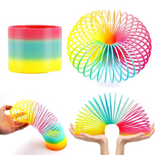 Rainbow Slinky Spring Toy – Compact, Portable Fun Toy for Kids & Adults, Great for Birthdays (1 Pc)