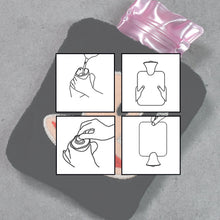 Black Small Hot Water Bag with Cover for Pain Relief