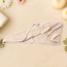 Cute Animal Ear Hooded Hair Drying Towel Wrap (1 Pc)