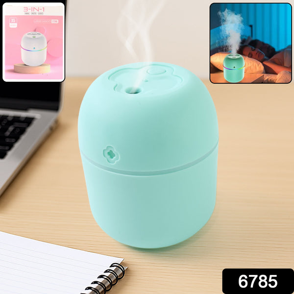 Portable Mini USB Humidifier with Light, Cool Mist & Essential Oil Diffuser (250ML / Mix Design)