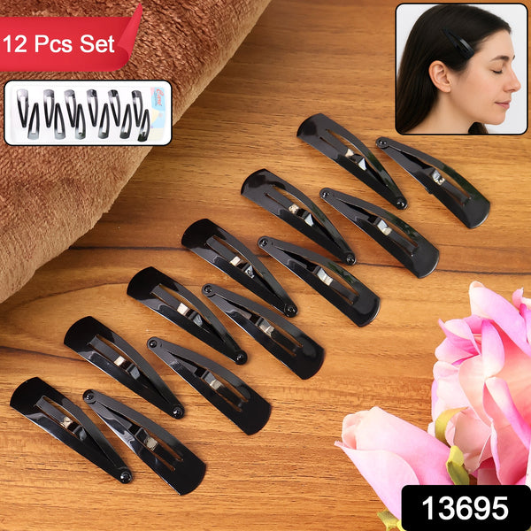 Metal Tik Tak Hair Clips (12 Pcs Set), Hair accessories